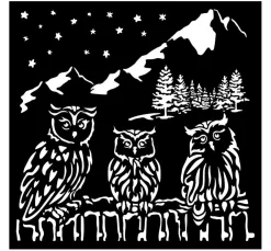 Stamperia Schablonieren|Malschablonen>Schablone "The Owl's House - Owls"