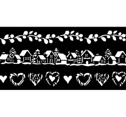 Stamperia Kerzen Gestalten>Schablone "The Owl's House - Stripes"