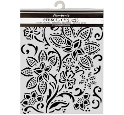 Stamperia Schablonieren|Malschablonen>Schablone "Timeless - Batik Flowers"