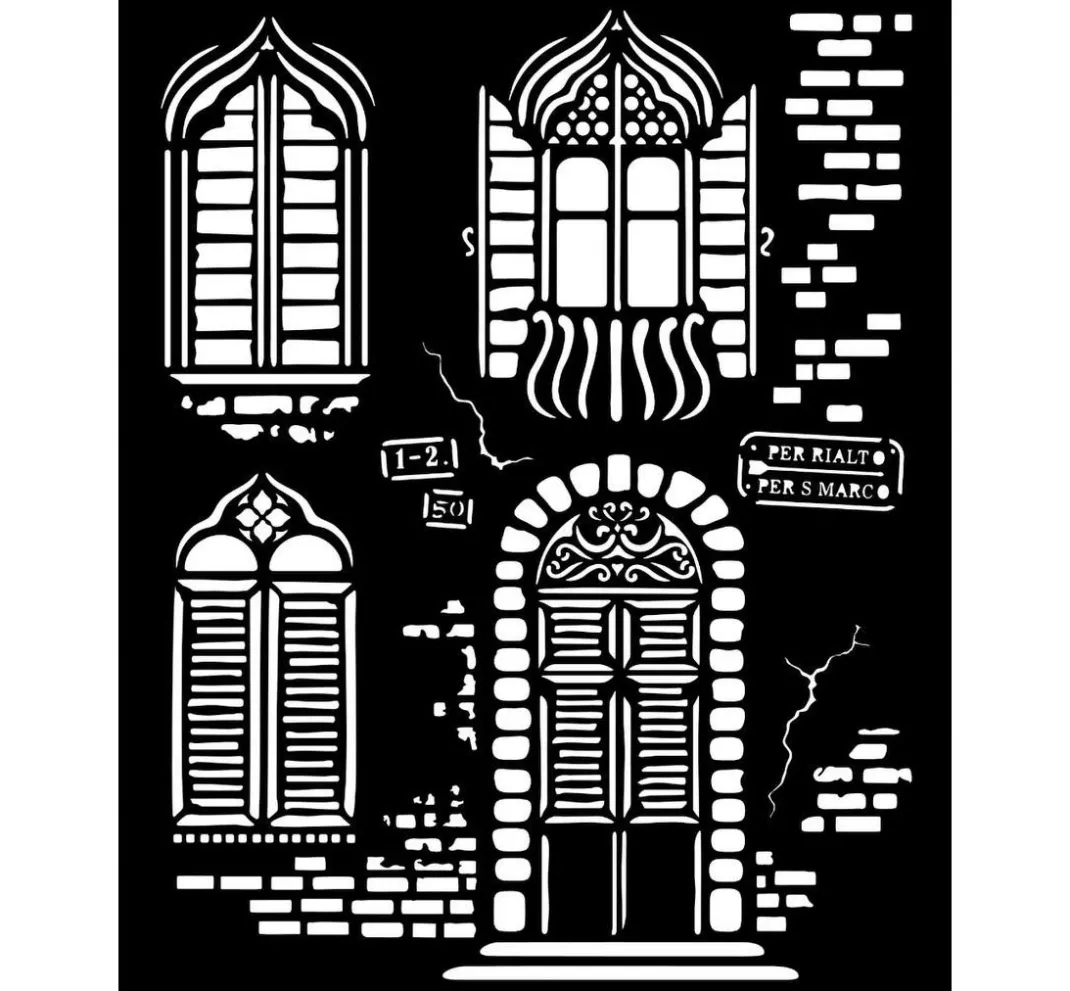 Stamperia Schablonieren|Malschablonen>Schablone "Venice", Windows
