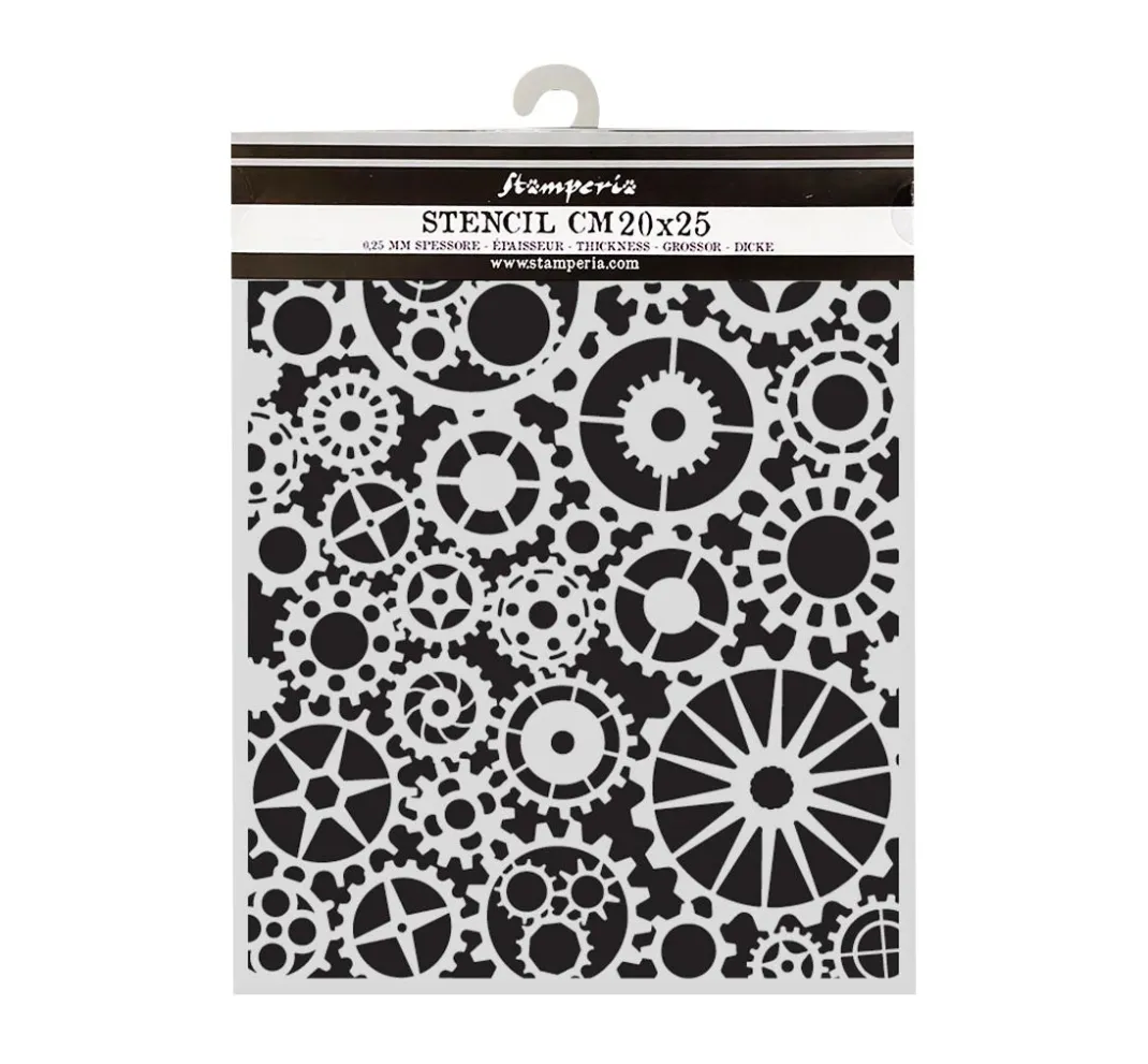 Stamperia Schablonieren|Malschablonen>Schablone "Voyages Fantastiques - Gears Pattern"