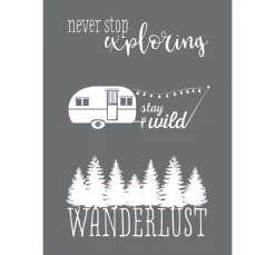 Rayher Textil-Design|Malschablonen>Schablone "Wanderlust" mit Rakel
