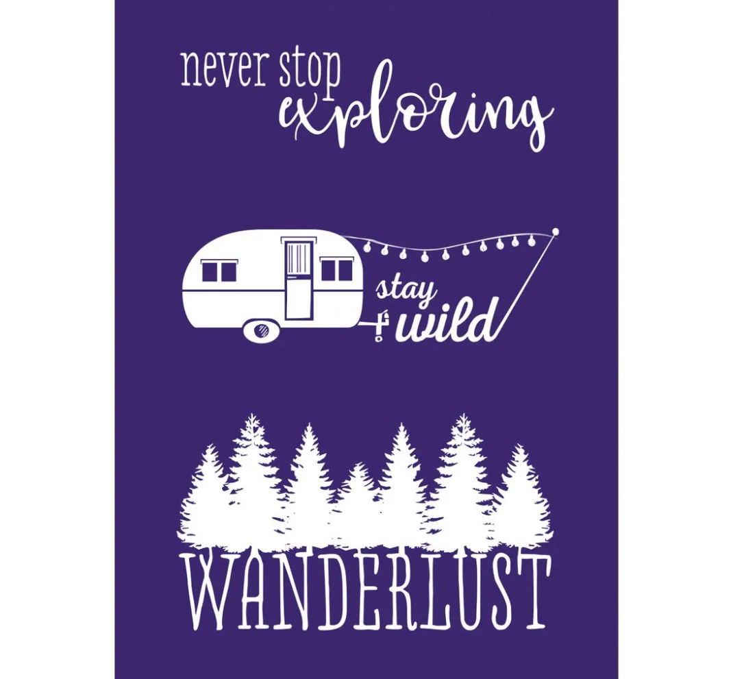 Rayher Textil-Design|Malschablonen>Schablone "Wanderlust" mit Rakel