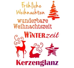 Viva Decor Malschablonen|Schablonen>Schablone "Weihnachtsmotive + Schriften"