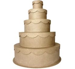 Kinder décopatch Holz|Decoupage>Schachtelset "Torte", 5er-Set, Pappmaché