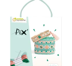 Kinder My Mandarine Schmuck-Bastelsets|Armbänder>Schmuckset Sticken "Pix' Trésor – Joy"
