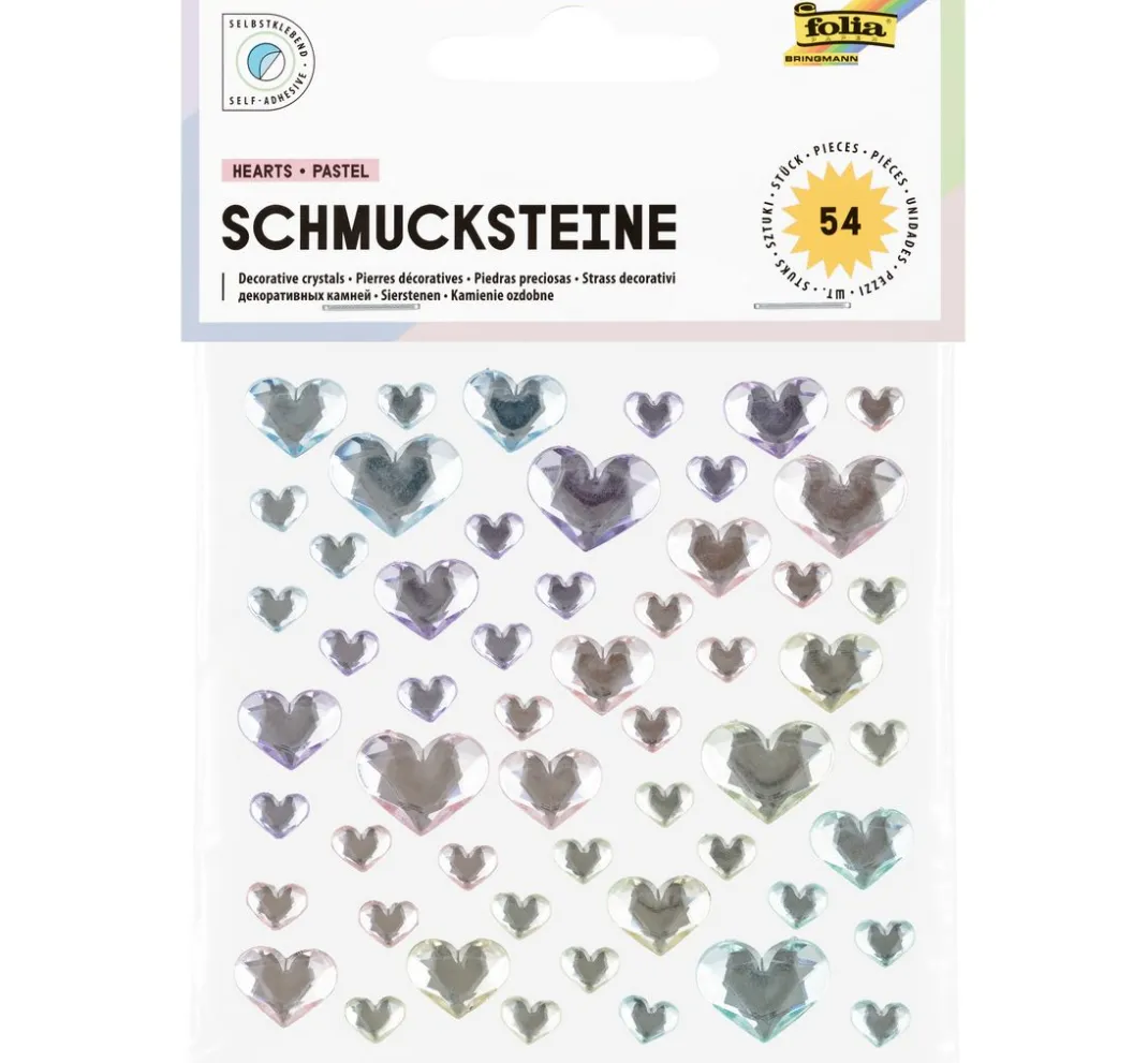 folia Sticker & Klebebänder|Kartengestaltung>Schmucksteine "Herzen"