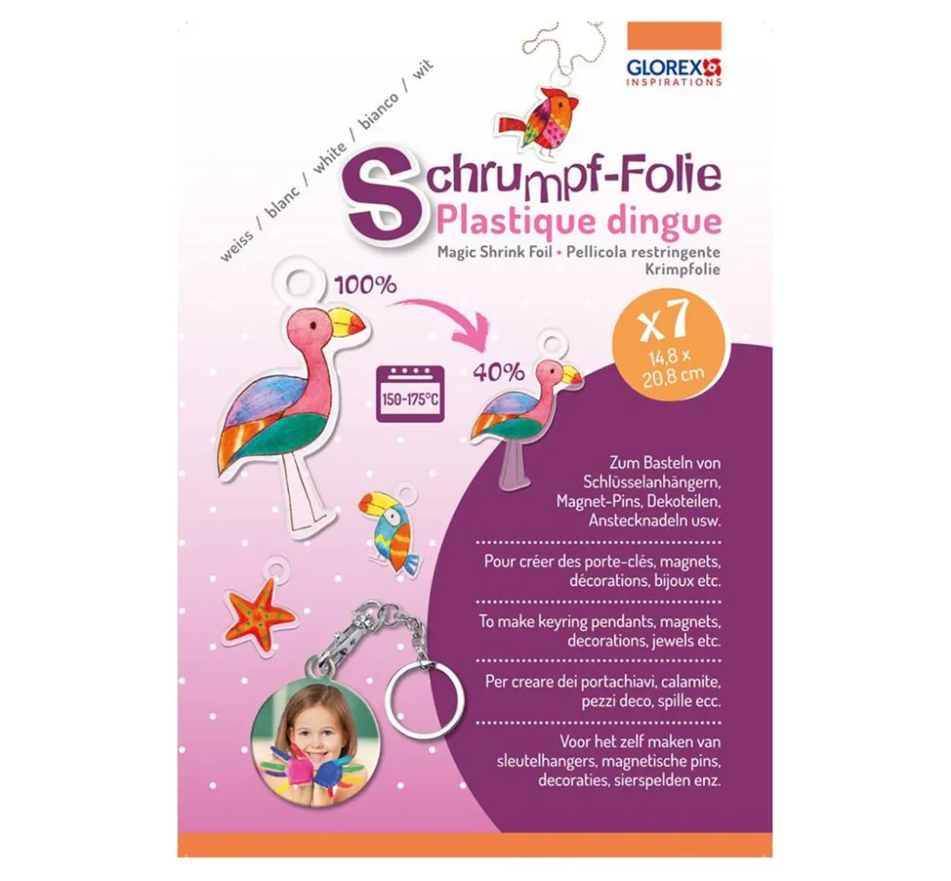 Kinder GLOREX Weiteres|Bastelfolie>Schrumpffolie "DIN A5"