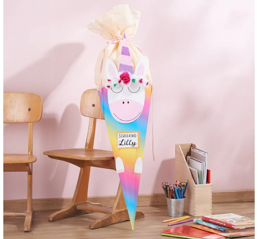 Heyda Schultüten>Schultüten-Zuschnitt, regenbogen