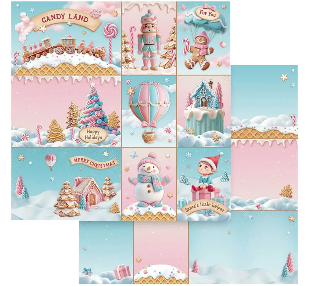Stamperia Farb- & Motivblöcke|Scrapbooking>Scrapbook-Block "Candy Christmas"