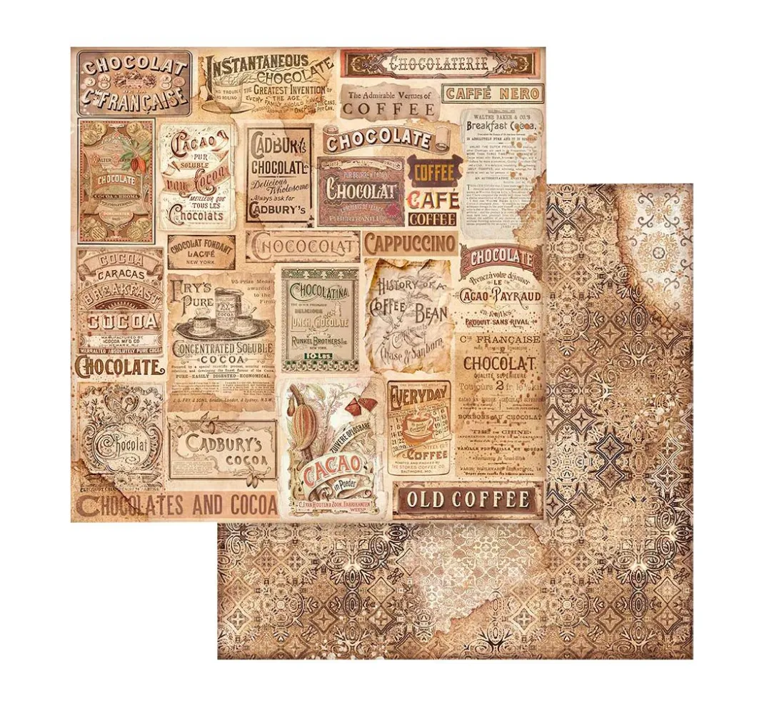 Stamperia Farb- & Motivblöcke|Scrapbooking>Scrapbook-Block "Coffee and Chocolate - Backgrounds"