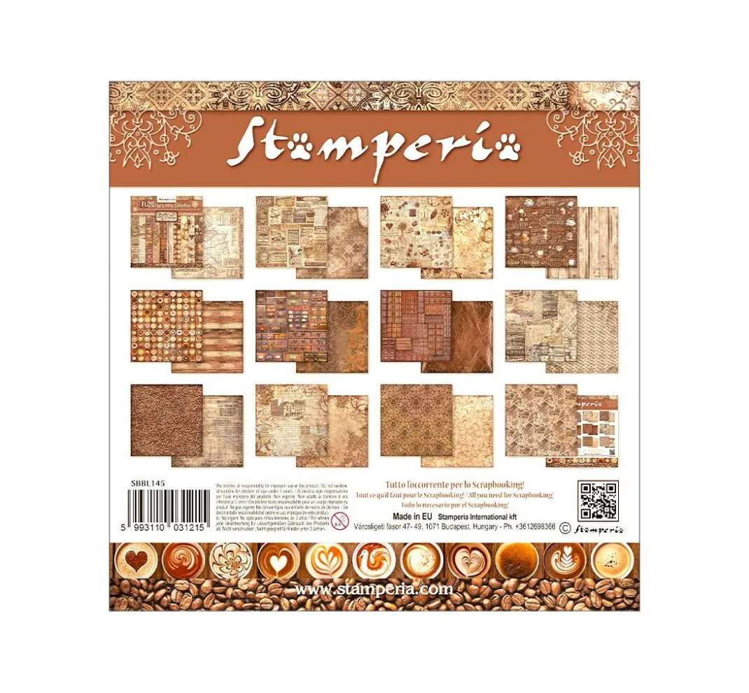 Stamperia Farb- & Motivblöcke|Scrapbooking>Scrapbook-Block "Coffee and Chocolate - Backgrounds"