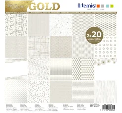 Artemio Spezialpapier & -Karton|Farb- & Motivblöcke>Scrapbook-Block "GOLD"
