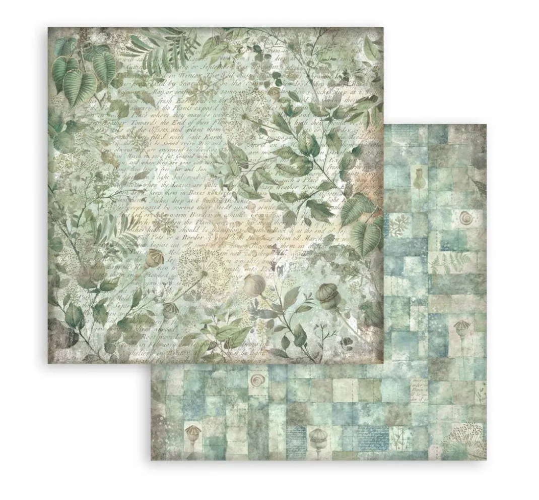 Stamperia Scrapbooking|Farb- & Motivblöcke>Scrapbook-Block "Herbarium Silvae Backgrounds"