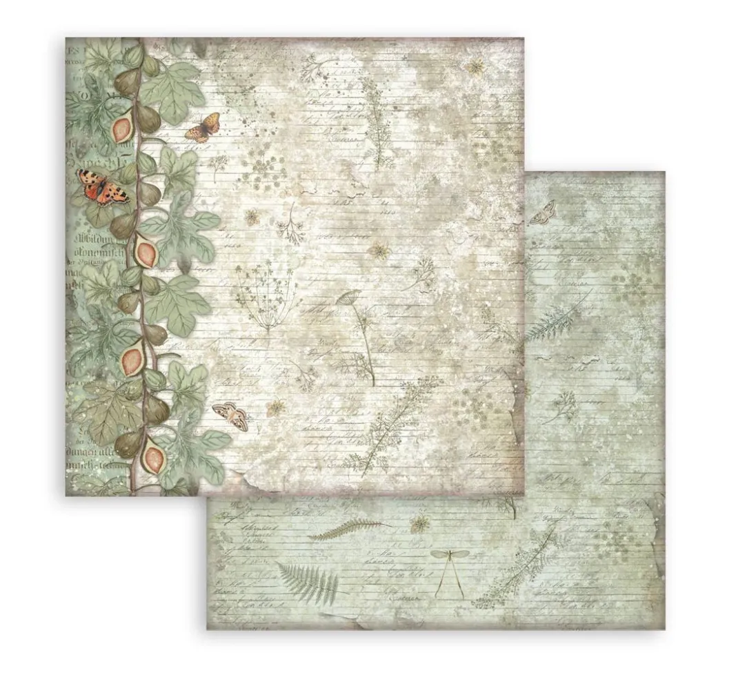 Stamperia Scrapbooking|Farb- & Motivblöcke>Scrapbook-Block "Herbarium Silvae Backgrounds"