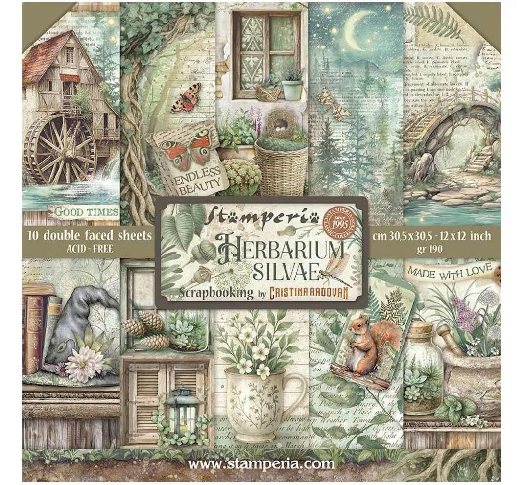 Stamperia Scrapbooking|Farb- & Motivblöcke>Scrapbook-Block "Herbarium Silvae"