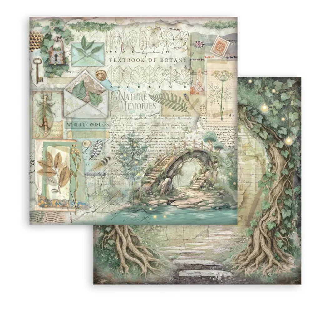 Stamperia Scrapbooking|Farb- & Motivblöcke>Scrapbook-Block "Herbarium Silvae"