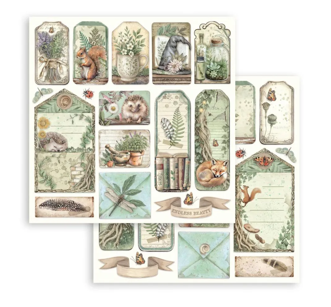 Stamperia Scrapbooking|Farb- & Motivblöcke>Scrapbook-Block "Herbarium Silvae"