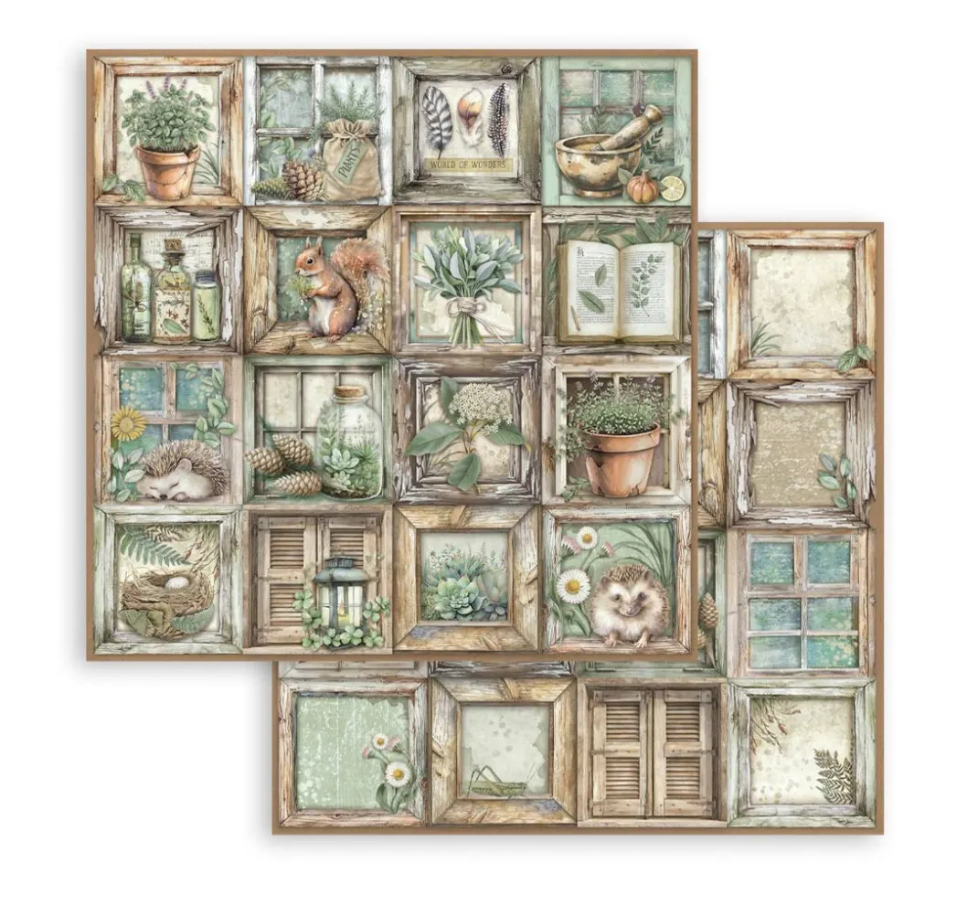 Stamperia Scrapbooking|Farb- & Motivblöcke>Scrapbook-Block "Herbarium Silvae"