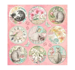 Stamperia Farb- & Motivblöcke|Scrapbooking>Scrapbook-Block "Katze und Orchidee"