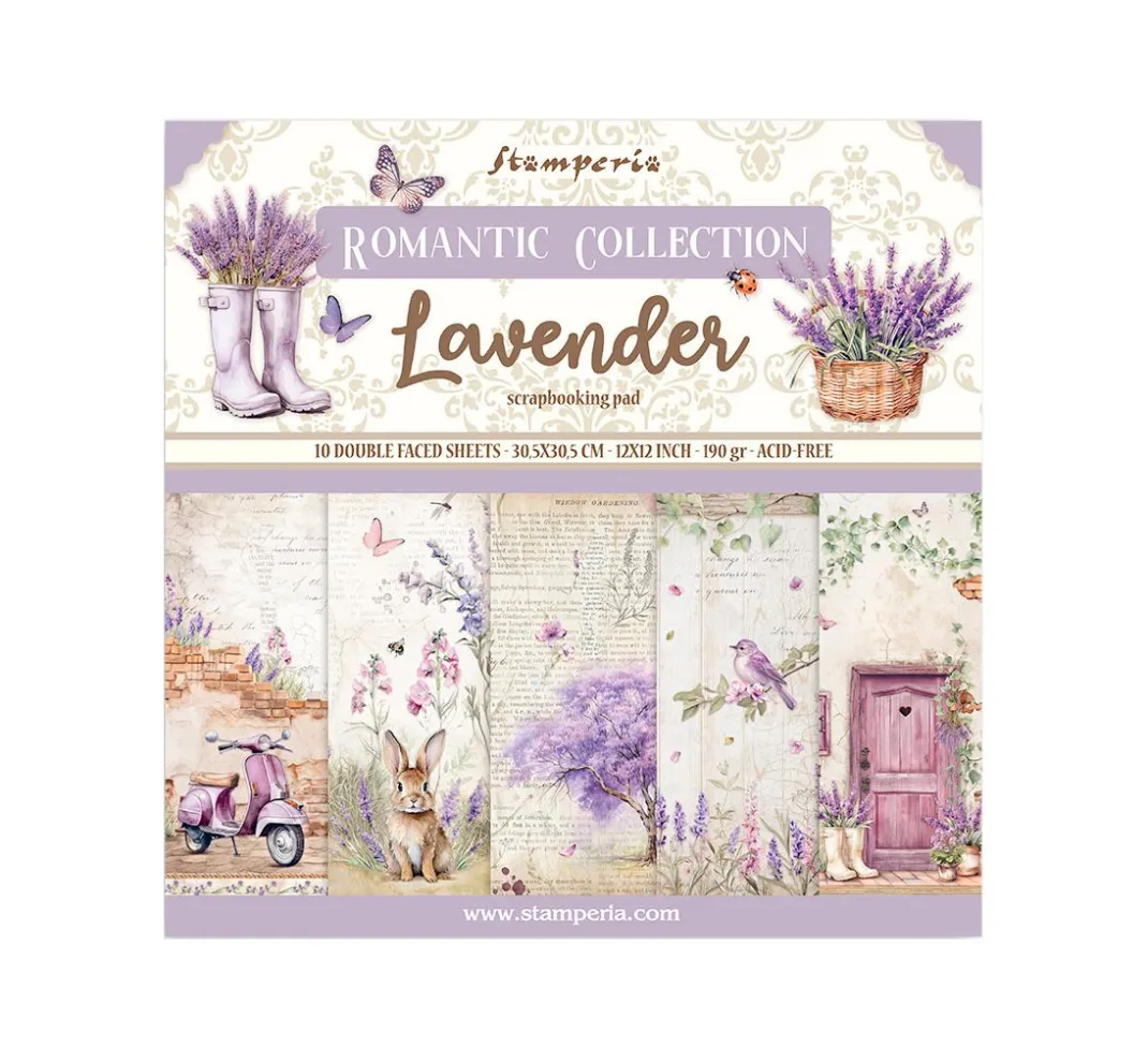 Stamperia Farb- & Motivblöcke|Scrapbooking>Scrapbook-Block "Lavender"