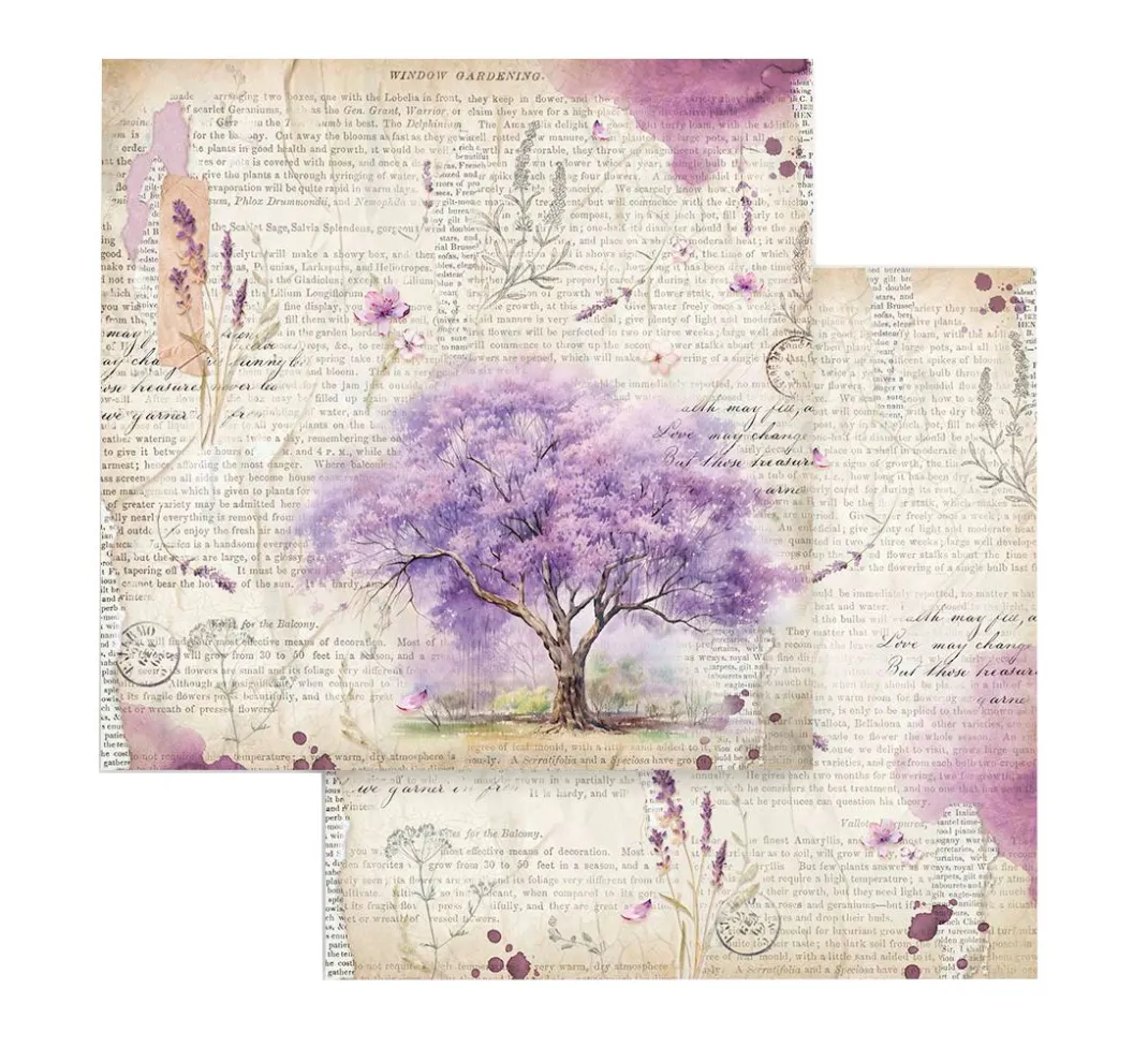 Stamperia Farb- & Motivblöcke|Scrapbooking>Scrapbook-Block "Lavender"