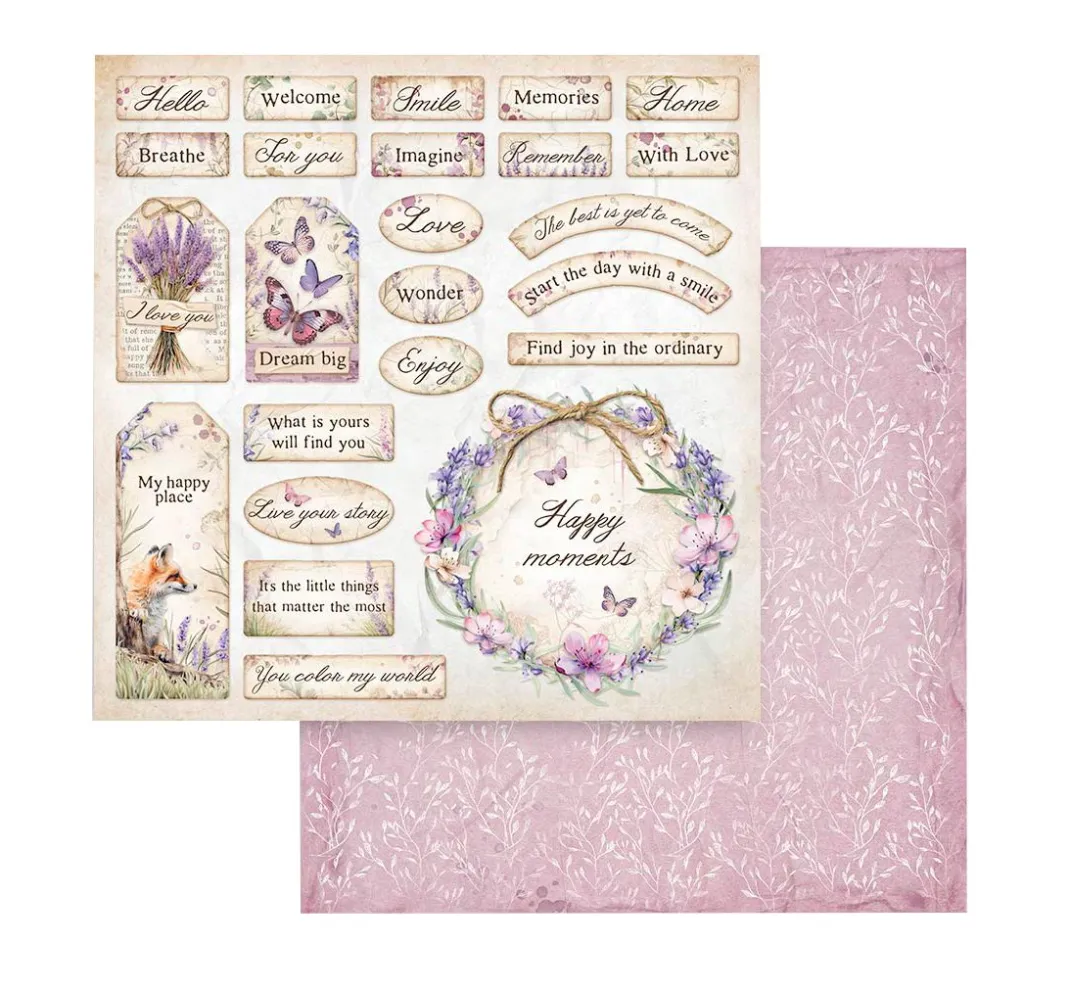 Stamperia Farb- & Motivblöcke|Scrapbooking>Scrapbook-Block "Lavender"