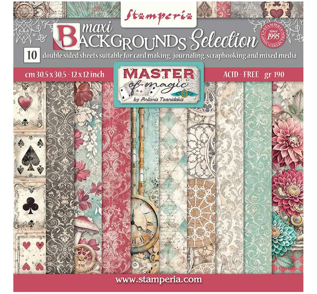 Stamperia Farb- & Motivblöcke|Scrapbooking>Scrapbook-Block "Master of Magic - Backgrounds"