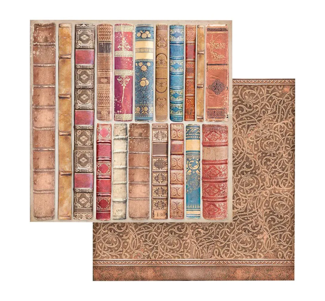 Stamperia Farb- & Motivblöcke|Scrapbooking>Scrapbook-Block "Vintage Library Backgrounds"