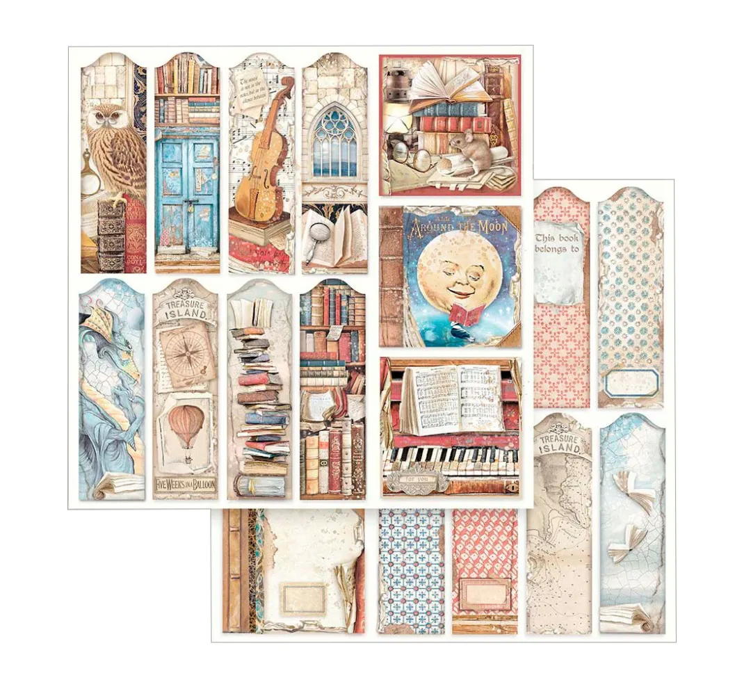 Stamperia Farb- & Motivblöcke|Scrapbooking>Scrapbook-Block "Vintage Library"