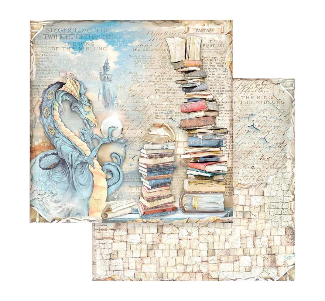 Stamperia Farb- & Motivblöcke|Scrapbooking>Scrapbook-Block "Vintage Library"