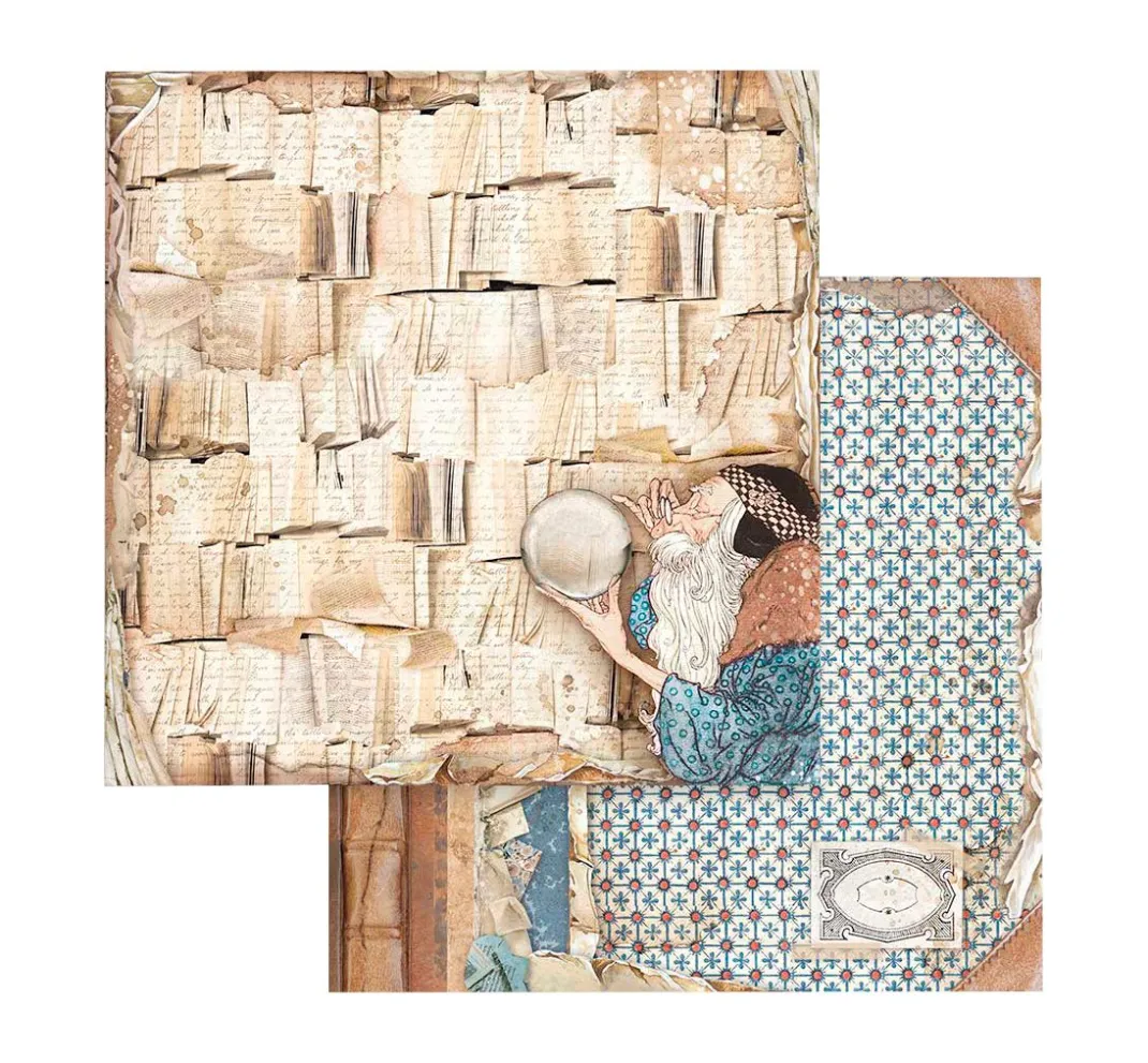 Stamperia Farb- & Motivblöcke|Scrapbooking>Scrapbook-Block "Vintage Library"