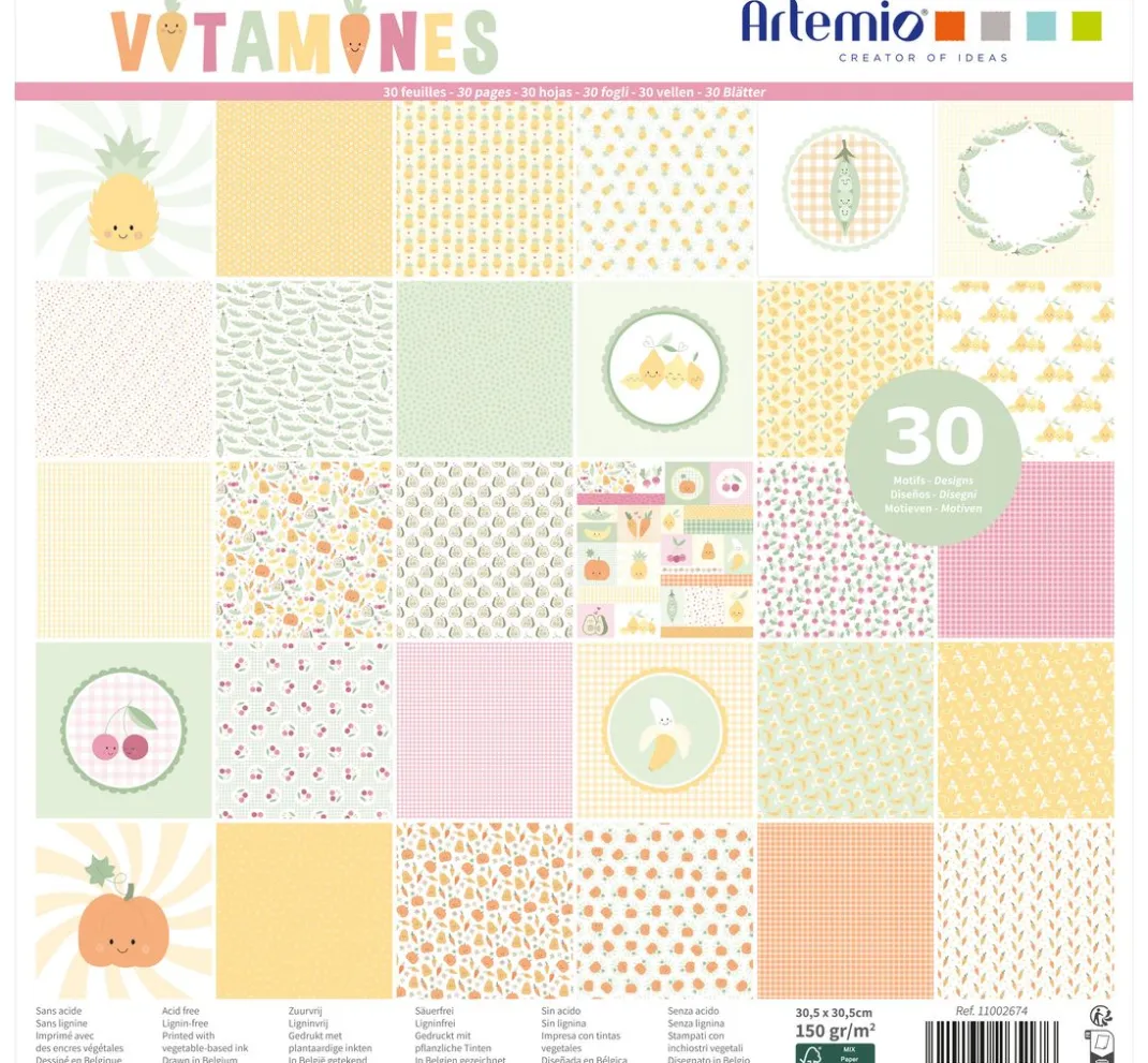 Kinder Artemio Papier|Farb- & Motivblöcke>Scrapbook-Block "Vitamine"