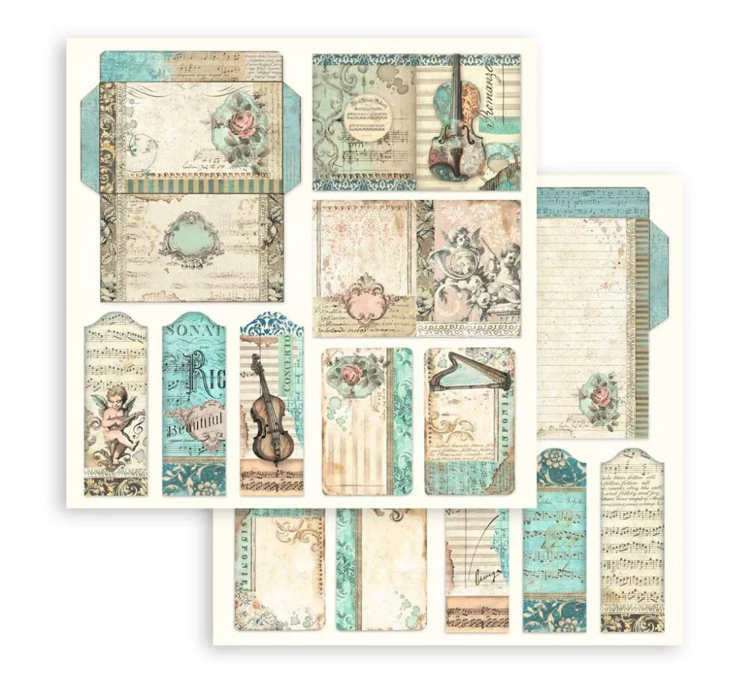 Stamperia Farb- & Motivblöcke|Scrapbooking>Scrapbooking Pad "Music"