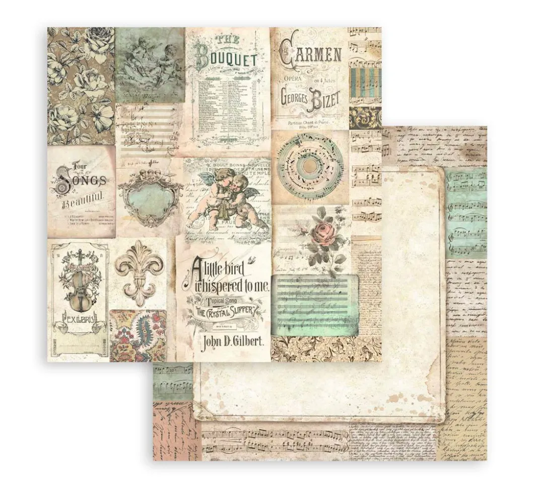 Stamperia Farb- & Motivblöcke|Scrapbooking>Scrapbooking Pad "Music"