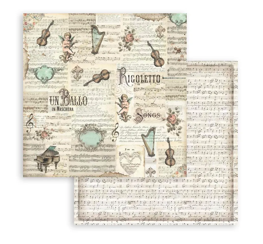 Stamperia Farb- & Motivblöcke|Scrapbooking>Scrapbooking Pad "Music"