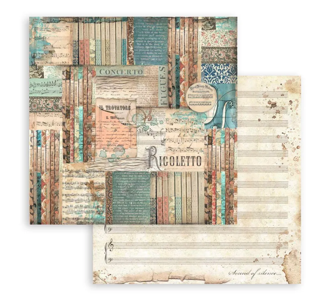 Stamperia Farb- & Motivblöcke|Scrapbooking>Scrapbooking Pad "Music"