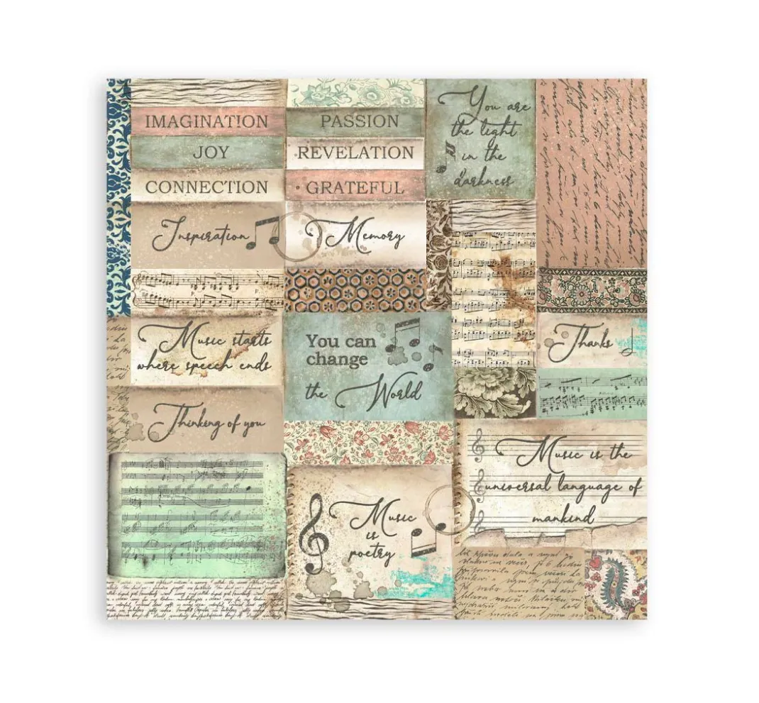 Stamperia Farb- & Motivblöcke|Scrapbooking>Scrapbooking Pad "Music"