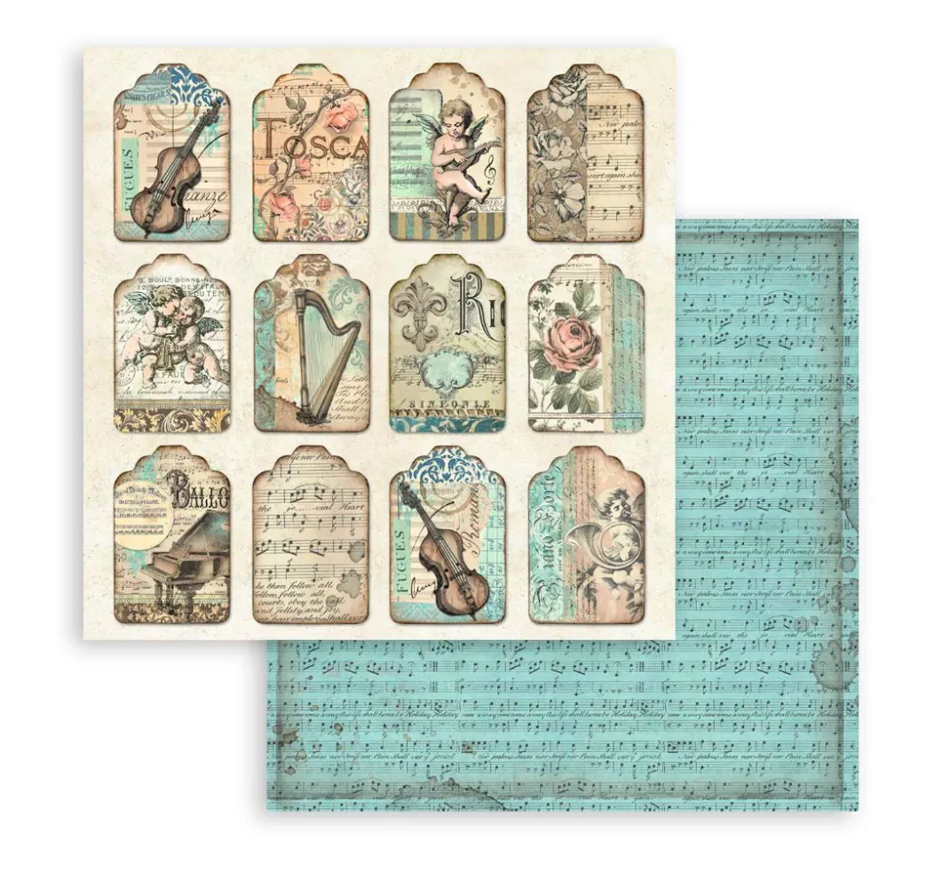 Stamperia Farb- & Motivblöcke|Scrapbooking>Scrapbooking Pad "Music"