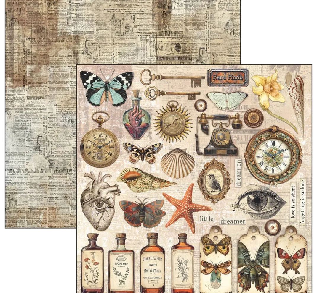 Ciao Bella Farb- & Motivblöcke|Scrapbooking>Scrapbook-Papier "Cabinet of Curiosities"
