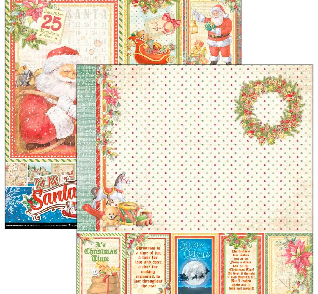 Kinder Ciao Bella Papier|Farb- & Motivblöcke>Scrapbook-Papier "Dear Santa"