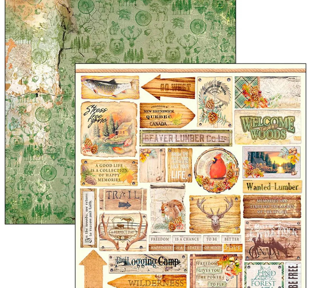 Kinder Ciao Bella Papier|Farb- & Motivblöcke>Scrapbook-Papier "Into the Wild"