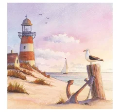 Ambiente Maritim|Serviettentechnik>Serviette "Abendstimmung am Meer"