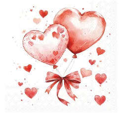 Ambiente Anlässe|Serviettentechnik>Serviette "Balloon Hearts"