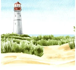 Paper+Design Maritim|Serviettentechnik>Serviette "Beach Lighthouse"
