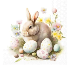 Ambiente Ostern|Serviettentechnik>Serviette "Bunny and Eggs"