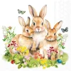 Ambiente Ostern|Serviettentechnik>Serviette "Bunny Family"