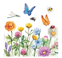 Ambiente Frühling|Serviettentechnik>Serviette "Bunte Blumenwiese"