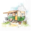IHR Serviettentechnik|Sommer>Serviette "Camping"