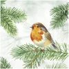 IHR Winter|Serviettentechnik>Serviette "Charming Robin"